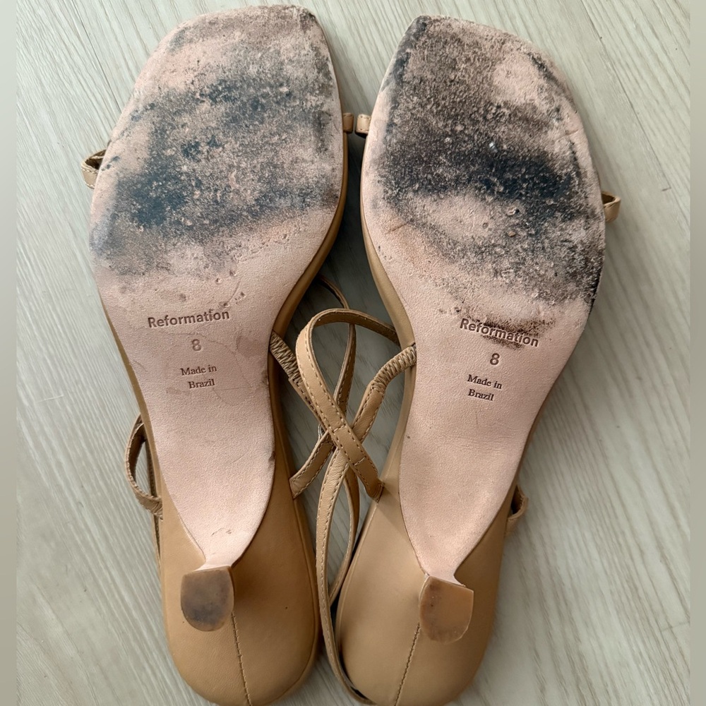Reformation Serenity Bare Kitten Heels Beige - Picture 7 of 7
